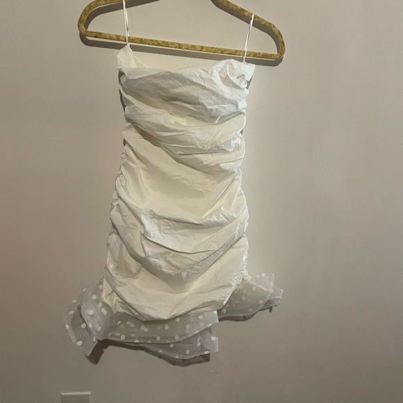 White Strapless Mini Dress Small - Picture 2 of 9